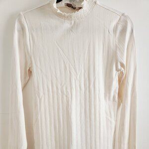 Women's NWT Loft Ruffled Ribbed Turtleneck Sz M